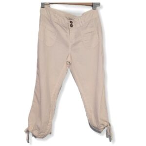 JACOB CONNEXION White Capri Pants with Leg Ties Size 3/4